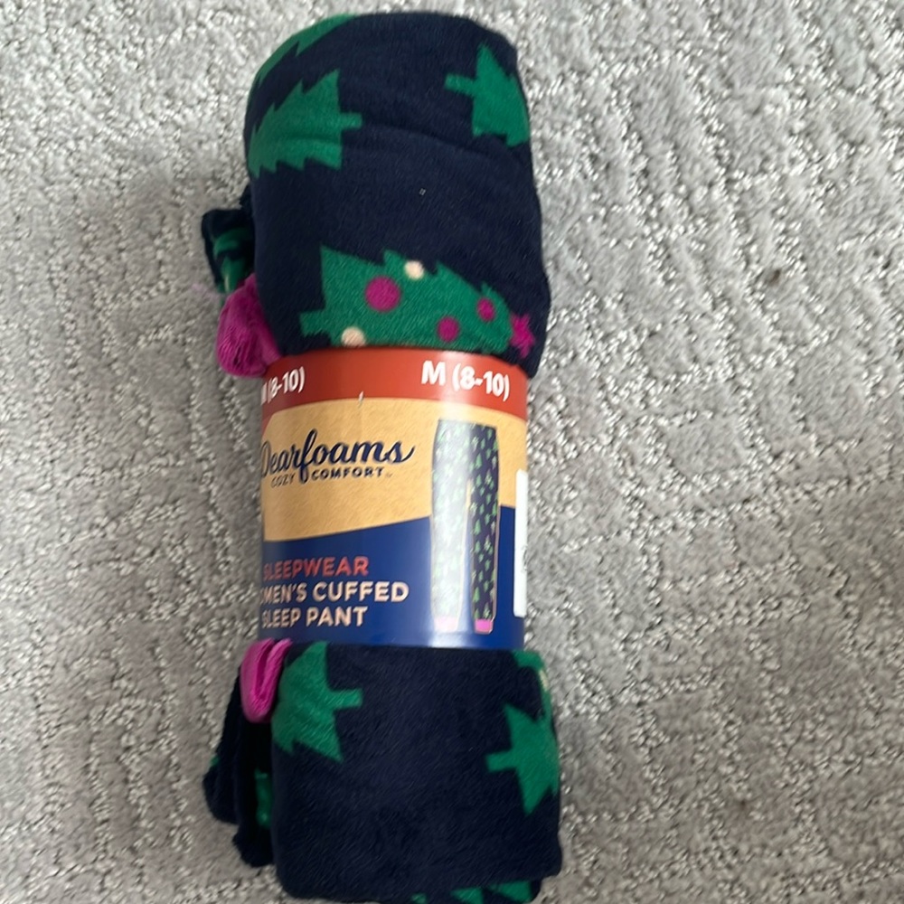 NWT M Christmas tree pj pants women
